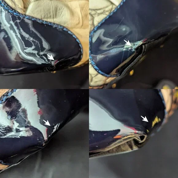 MARINO ORLANDI Cream Croc Embossed Leather Large Bag - Picture 11 of 16